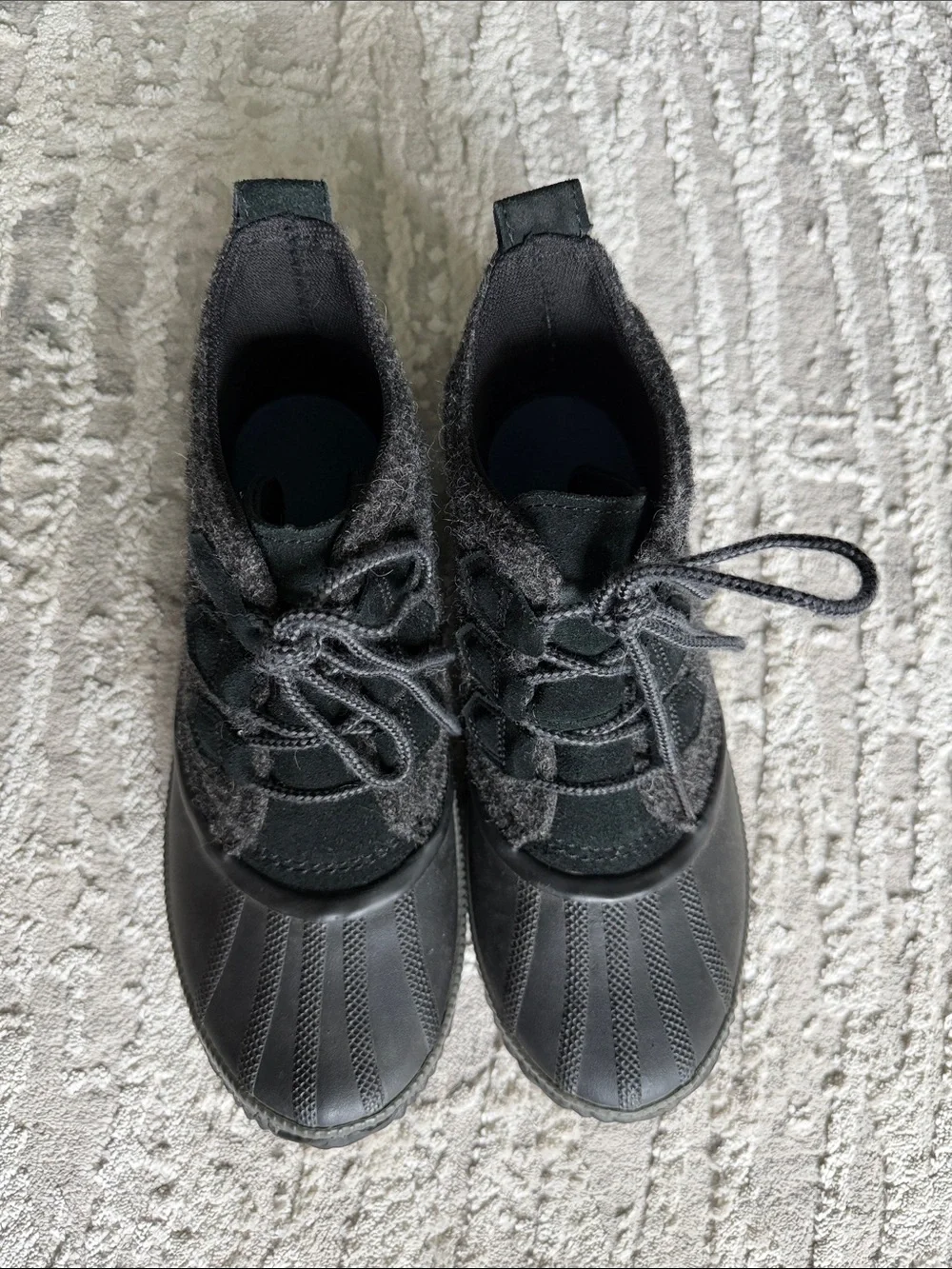 Sorel Black Gray Waterproof Lace-Up Ankle Booties